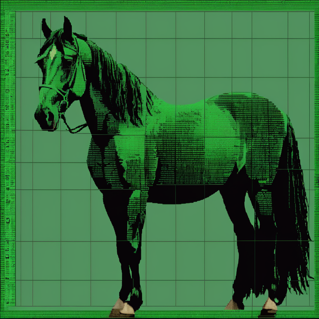 01727-721516506-_lora_Retro-UI-XL-000009_0.6_, analog photo of a Retro-UI computer screen with a green on black pixel horse made of green on bla.png